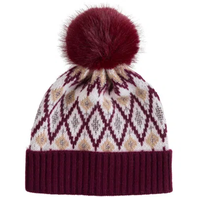 Sofia Cashmere Fair Isle Faux Fur Pom Beanie In Multi