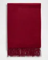 Sofia Cashmere Fringed Cashmere Evening Wrap In Burgandy