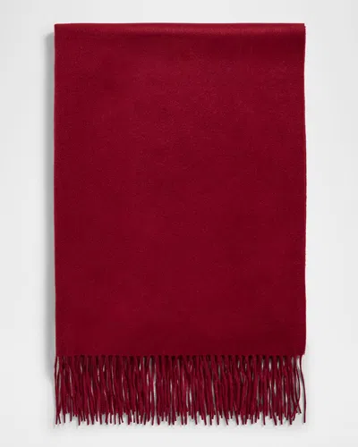 Sofia Cashmere Fringed Cashmere Evening Wrap In Burgandy