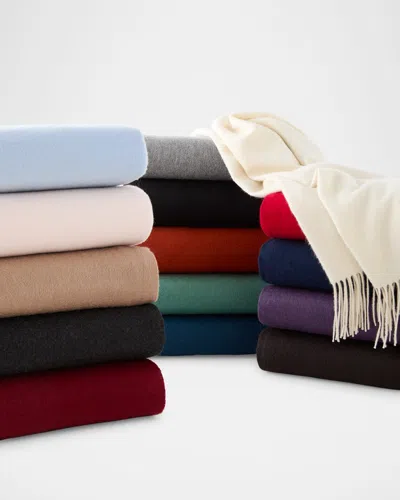 Sofia Cashmere Fringed Cashmere Throw In Black