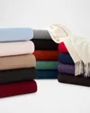Sofia Cashmere Fringed Cashmere Throw In Charcoal