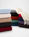 Sofia Cashmere Fringed Cashmere Throw In Hunter Green