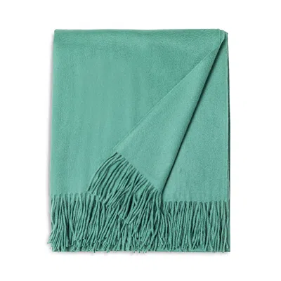 Sofia Cashmere Fringed Throw Blanket In Blue