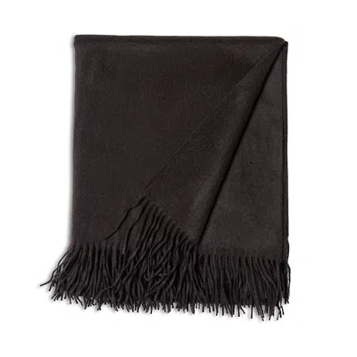 Sofia Cashmere Fringed Throw Blanket In Brown