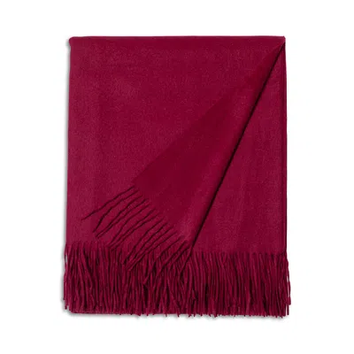 Sofia Cashmere Fringed Throw Blanket In Red