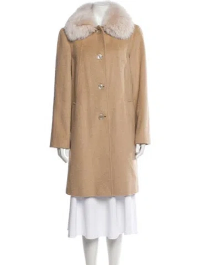Pre-owned Sofia Cashmere Fur Coat In Neutral