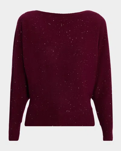 Sofia Cashmere High-neck Sequin Cashmere Sweater In Red
