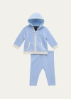 Sofia Cashmere Kid's Cashmere Hoodie And Legging Set In Blue
