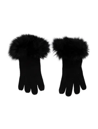 Pre-owned Sofia Cashmere Knit Winter Gloves In Black