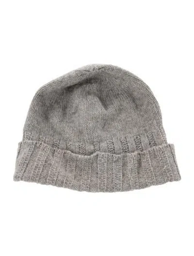 Pre-owned Sofia Cashmere Knitted Grey Beanie. In Gray