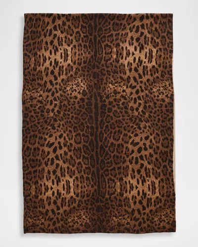 Sofia Cashmere Leopard-print Cashmere Wrap In Brown