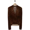 Sofia Cashmere Leopard Print Faux Wrap Wool Cashmere Blend Sweater In Animal Print