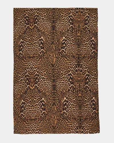 Sofia Cashmere Leopard-print Cashmere Wrap In Brown