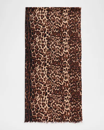 Sofia Cashmere Lightweight Cashmere Leopard-print Scarf In 250 Ltcam