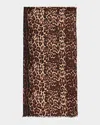 Sofia Cashmere Sofiacashmere Leopard Print Lightweight Cashmere Scarf In Ltcam
