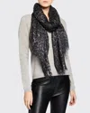 Sofia Cashmere Lightweight Cashmere Leopard-print Scarf In White Leopard