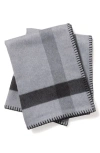 Sofia Cashmere Madrid Reversible Cashmere Throw Blanket In Gray