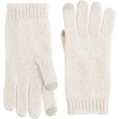 Sofia Cashmere Marl Cashmere Tech Gloves In Oatmeal