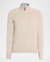 Sofia Cashmere Men's Recycled Cashmere Full-zip Sweater In Brown