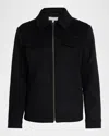 Sofia Cashmere Men's Wool Double-face Field Jacket In Black