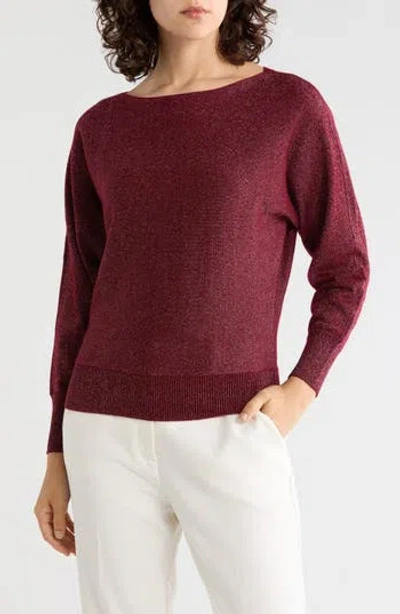 Sofia Cashmere Metallic Boatneck Sweater In Multi