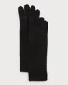 Sofia Cashmere Mid-length Cashmere Jersey Knit Gloves In Black