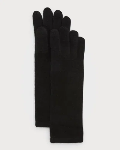 Sofia Cashmere Mid-length Cashmere Jersey Knit Gloves In Black