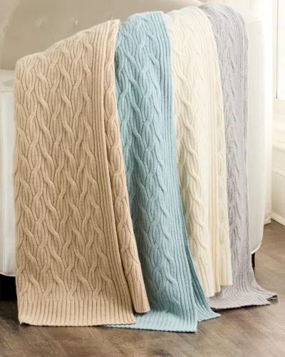 Sofia Cashmere Modern Cable-knit Cashmere Throw, 56" X 72" In Multi