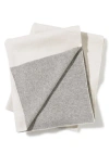 Sofia Cashmere Paris Reversible Cashmere Throw Blanket In White