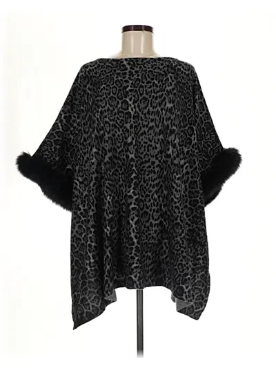 Pre-owned Sofia Cashmere Poncho In Black