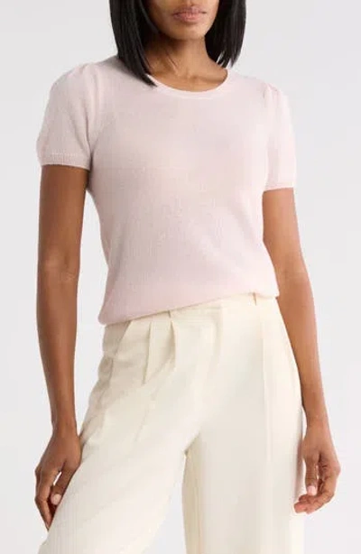 Sofia Cashmere Puff Sleeve Cashmere Sweater In Pink