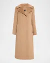 Sofia Cashmere Pure Baby Camel Hair Asymmetrical Long Coat In Brown