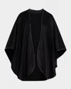 Sofia Cashmere Women's Reversible Leather-trimmed Cashmere Cape In 014 Blk Blk