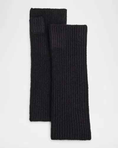 Sofia Cashmere Ribbed Cashmere Handwarmers In Black
