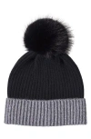 Sofia Cashmere Sofiacashmere Cashmere Hat In Black/charcoal