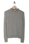 Sofia Cashmere Ruffle Mock Neck Cashmere Sweater In Gray