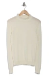 Sofia Cashmere Ruffle Mock Neck Cashmere Sweater In White