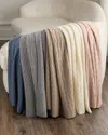 Sofia Cashmere Seed-stitch Cable Throw In Denim