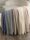 Sofia Cashmere Seed-stitch Cable-knit Cashmere Throw Blanket In Pink