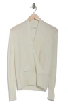 Sofia Cashmere Sequin Faux Wrap Sweater In White