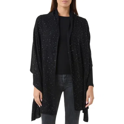 Sofia Cashmere Sequin Wool & Cashmere Blend Wrap In Black