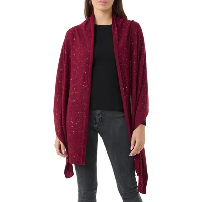 Sofia Cashmere Sequin Wool & Cashmere Blend Wrap In Burgandy