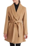 Sofia Cashmere Shawl Collar Camel Hair Coat In Camel
