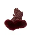Sofia Cashmere Sofiacashmere 2-button Cashmere-lined Leather Gloves In Neutral