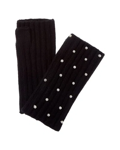 Sofia Cashmere Sofiacashmere 2x2 Rib Fingerless Cashmere Glove In Black