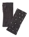 Sofia Cashmere Sofiacashmere 2x2 Rib Fingerless Cashmere Glove In Gray