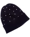 Sofia Cashmere Sofiacashmere 2x2 Rib Pearl Cashmere Hat In Black