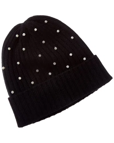 Sofia Cashmere Sofiacashmere 2x2 Rib Pearl Cashmere Hat In Black