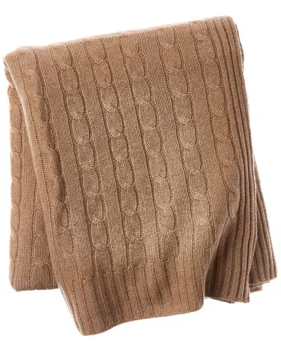 Sofia Cashmere Sofiacashmere 6ply Classic Cashmere-blend Throw In Brown