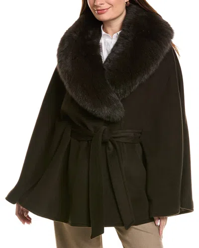 Sofia Cashmere Sofiacashmere Belted Shawl Collar Cape Coat